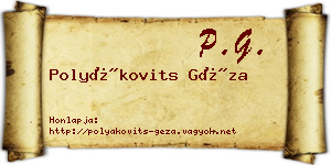 Polyákovits Géza névjegykártya